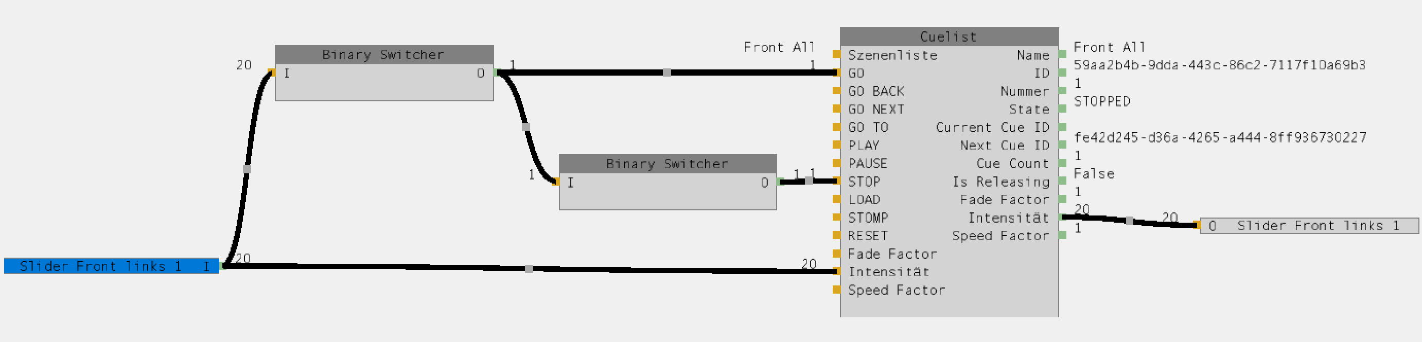 Softdesk Slider + Button - Input Assignment - DMXControl Projects e.V.