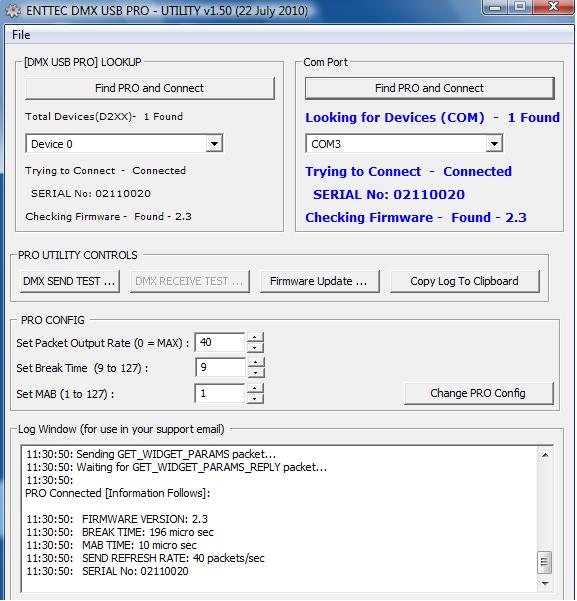 Enttec DMX USB Pro mit DMX Control - Supported Interfaces & Hardware ...
